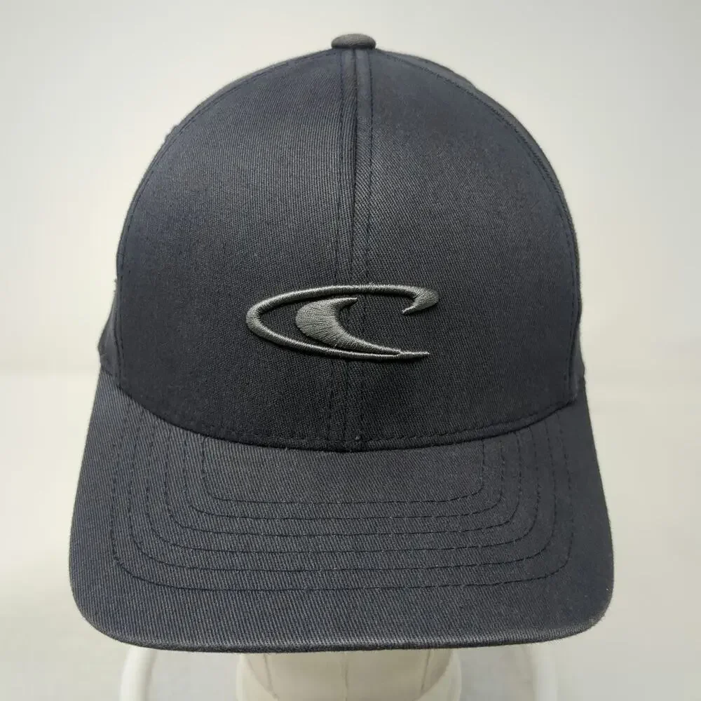 O'Neill Baseball Cap Gray Size XL Flexfit Embroidered Logo Surf Wave Hat